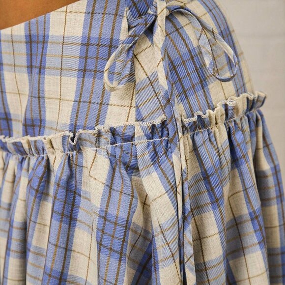 Multicolor Casual Women's Checkered Drop Waist Midi Skirt - Picture 6 of 6